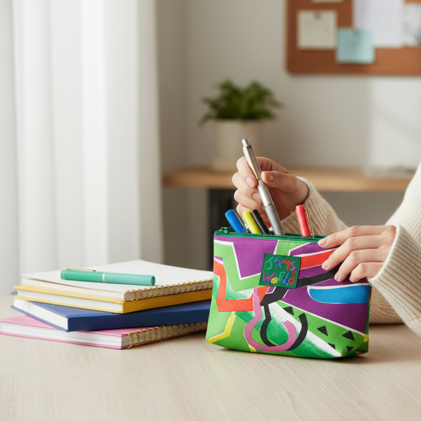 Jams World Go-To Lined Zip Pouch - Hanger Swirl