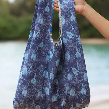 ReAloha "Reusable Tote Bag" - Taro Leaves Navy