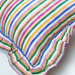 Valentina Ruffle Rainbow Stripe Pillow