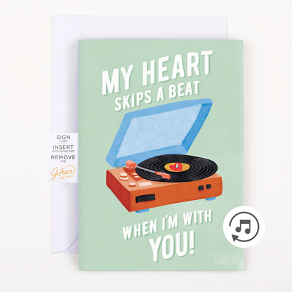 Endless Never Gonna Give you Up Valentines Card with Glitter