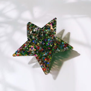 Velvet Claws Glitter Star Hair Claw | Claw Clip in Velvet Travel Bag