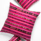 Vintage Magenta, Red and Black Ikat Pillow