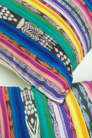 Vintage Rainbow 90s Ikat Pillow - 20" x 20"