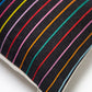 Vintage Washed Black Denim Rainbow Striped Pillow