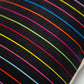 Vintage Washed Black Denim Rainbow Striped Pillow