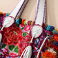 Embroidered Half Moon Ibiza Leather Tote Pom Pom Bag – Thailand