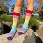 Rainbow Flowers Unisex Adult Socks