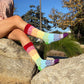 Rainbow Flowers Unisex Adult Socks