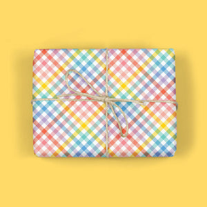 RAINBOW PLAID Gift Wrap Sheets