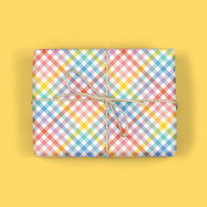 RAINBOW PLAID Gift Wrap Sheets
