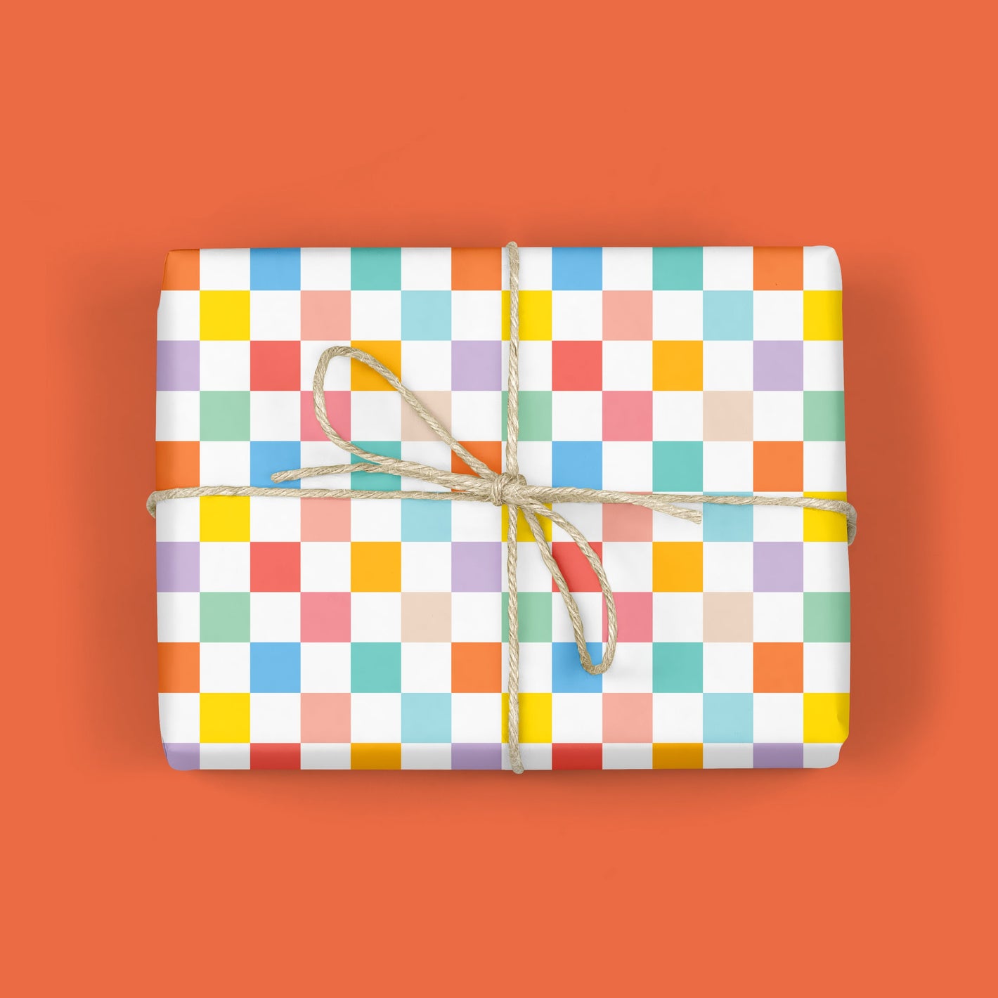 RAINBOW CHECKERBOARD Gift Wrap Sheets