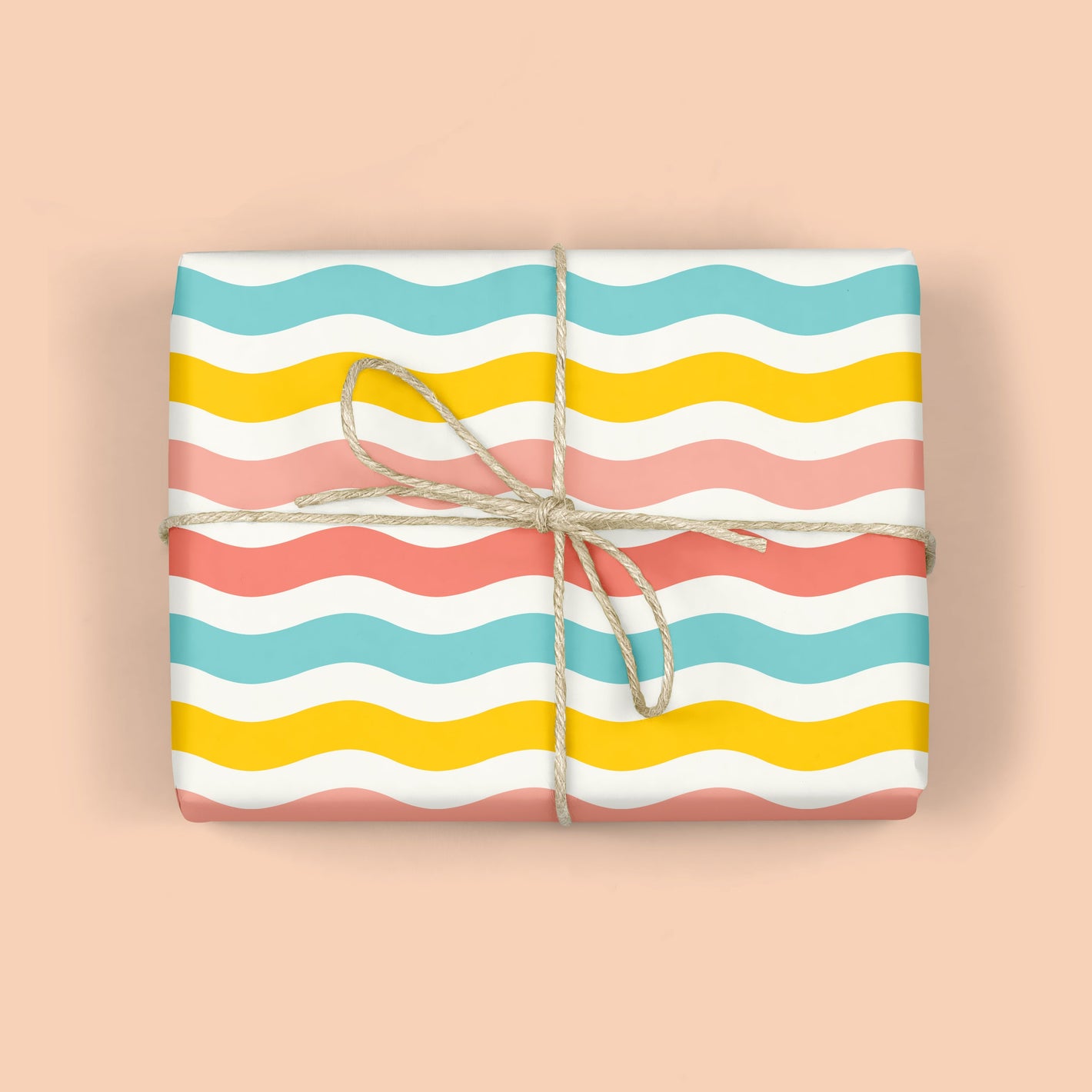 RETRO RAINBOW WAVE Gift Wrap Sheets