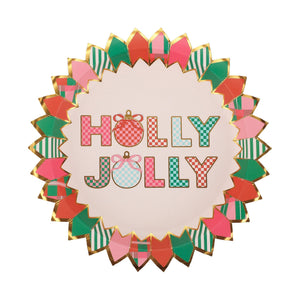 Holly Jolly Christmas Dessert Plates (10 count)