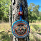Wall Hanging Ceramic Evil Eye Nazar Boncuk Mal De Ojo, Modern Boho Style Home Decor -- Exotic Butterfly Mandala
