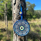 Wall Hanging Ceramic Evil Eye Nazar Boncuk Mal De Ojo, Modern Boho Style Home Decor -- Floral Mandala