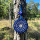Wall Hanging Ceramic Evil Eye Nazar Boncuk Mal De Ojo, Modern Boho Style Home Decor -- Round Floral Mandala