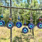 Wall Hanging Evil Eye Nazar Boncuk Mal De Ojo, Modern Boho Style Home Decor -- Ceramic Hand Painted Ball