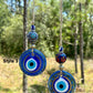 Wall Hanging Evil Eye Nazar Boncuk Mal De Ojo, Modern Boho Style Home Decor -- Ceramic Hand Painted Ball