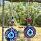 Wall Hanging Evil Eye Nazar Boncuk Mal De Ojo, Modern Boho Style Home Decor -- Ceramic Hand Painted Ball