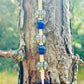 Wall Hanging Evil Eye Nazar Boncuk Mal De Ojo, Modern Boho Style Home Decor -- Silver/Blue/White