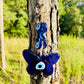 Wall Hanging Macrame Evil Eye Nazar Boncuk Mal De Ojo, Modern Boho Style Home Decor -- Butterfly Amulet with 6 Evil Eyes, Housewarming Gift