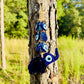 Wall Hanging Macrame Evil Eye Nazar Boncuk Mal De Ojo, Modern Boho Style Home Decor -- Elephant Amulet with 6 Evil Eyes, Housewarming Gift