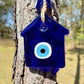 Wall Hanging Macrame Evil Eye Nazar Boncuk Mal De Ojo, Modern Boho Style Home Decor -- House Amulet with 6 Evil Eyes, Housewarming Gift