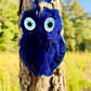 Wall Hanging Macrame Evil Eye Nazar Boncuk Mal De Ojo, Modern Boho Style Home Decor -- Owl Shape Amulet with 6 Evil Eyes, Housewarming Gift