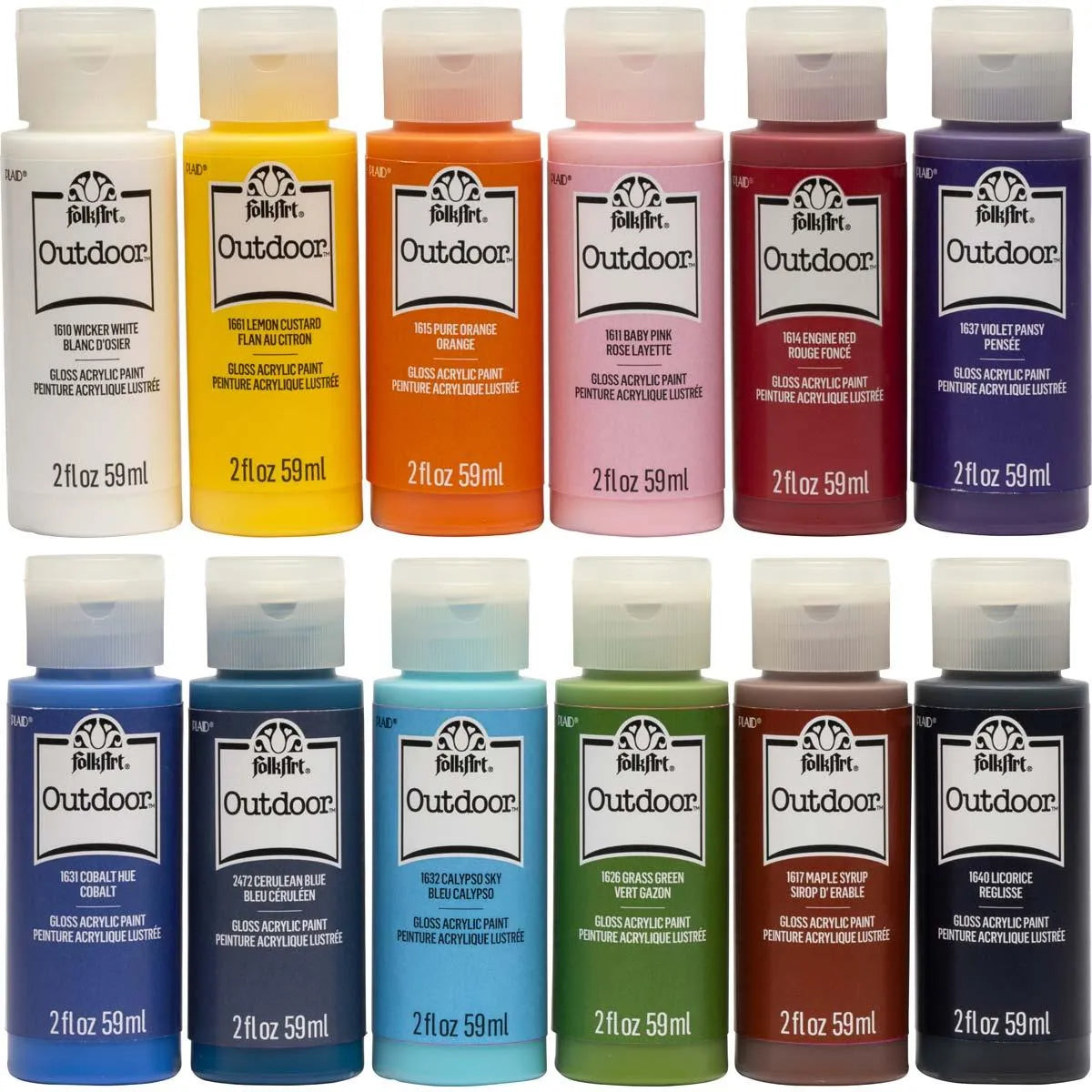 FolkArt Outdoor Acrylic Paint Set (12 Bottles - 2 oz)