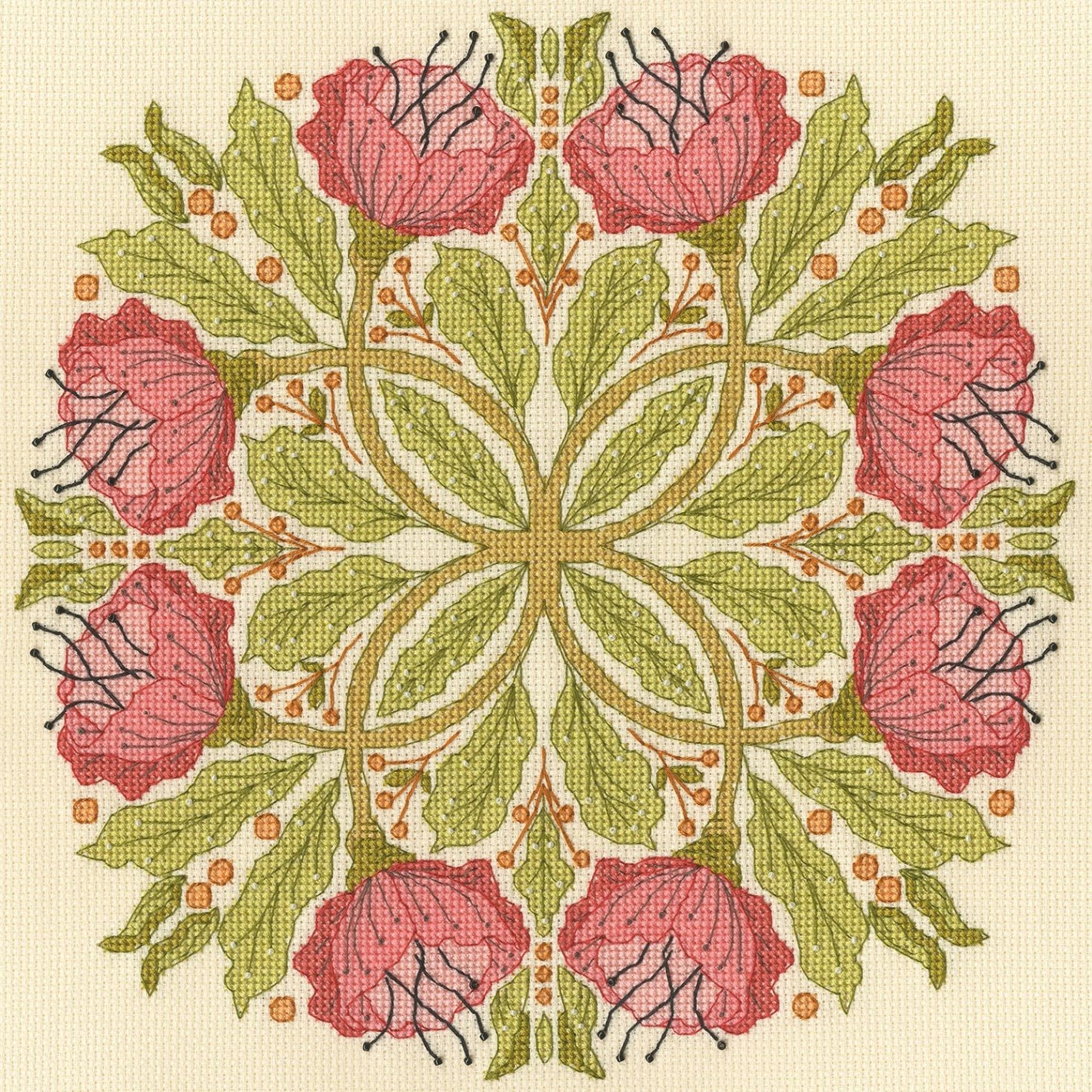 Celtic Poppies XBUF1 Counted Cross Stitch Kit