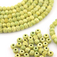 Target Bone Beads: Large Hole Yellow Green Rondelle, 8x6mm, 30+ pcs