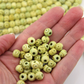 Target Bone Beads: Large Hole Yellow Green Rondelle, 8x6mm, 30+ pcs