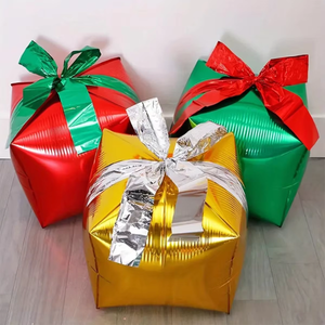 Golden Christmas Present Standing Foil Balloon Decoration F07M1-71 Gold