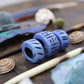 Periwinkle Blue: Hand Carved Bone Beads, approx. 20x25mm, Dread Beads, 3 pieces