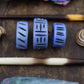 Periwinkle Blue: Hand Carved Bone Beads, approx. 20x25mm, Dread Beads, 3 pieces