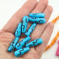 Lightning Bolt: Pink, Blue or Orange & Black Bone Beads, 7x24mm