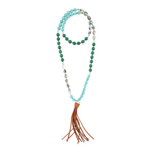 Abalone and Magnesite Tassel Necklace
