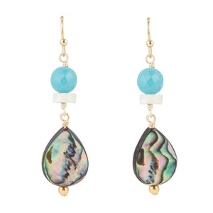 Abalone Magnasite Drip Earrings