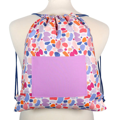 Drawstring Backpack Sewing Kit  - Abstract Geo Purple