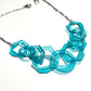 Aqua Glitter Abstract Chain Necklace