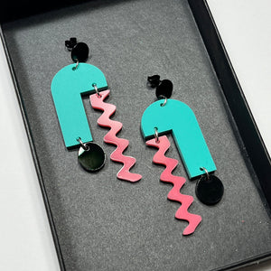 Arch Mobile Earrings - 80s Art Girl