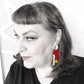 Arch Mobile Earrings in Red with Stripes