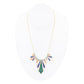 Art Deco Colorful Inlaid Golden Statement Necklace