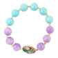 Aruba Blue and Purple Jade Chunky Stretch Bracelet