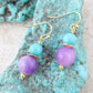 Aruba Purple Jade Golden Drop Earrings