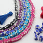 Argyle Faceted Geometric Bone Beads, Harlequin Charms, 7x8mm