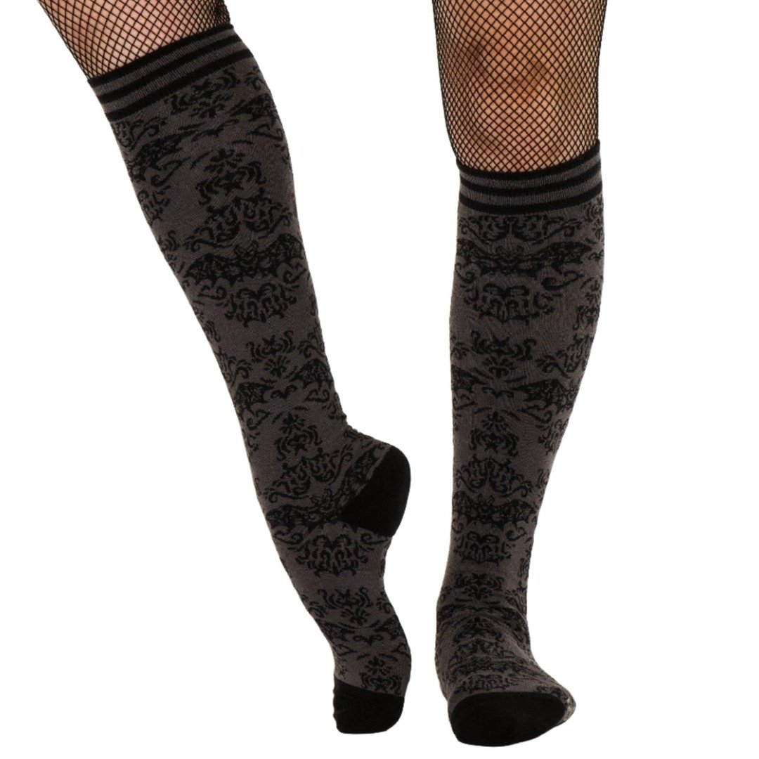 PREORDER Bat Damask Knee High Socks