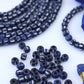 Indigo Striped Rondelle: Blue & White Bone Beads, 6x5mm, 40 pcs