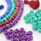 Tiny Target: Carved Rondelle Bone Beads, 8x6mm, Bohemian Spacers