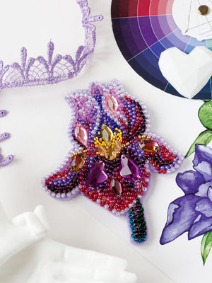 Amethyst Iris Bead Embroidery Decoration Kit by Abris Art AD-200